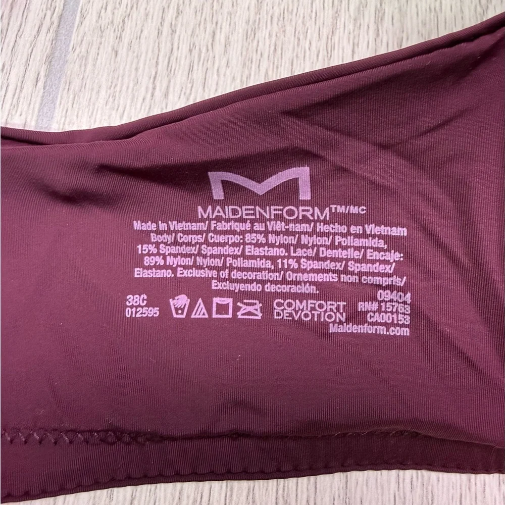Maidenform‎ Lace-Trim Bra - Plum
